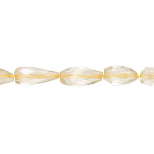 Citrine 1pkg1, hand-cut faceted teardrop bead 14 inch 7x4mm-14x6mm