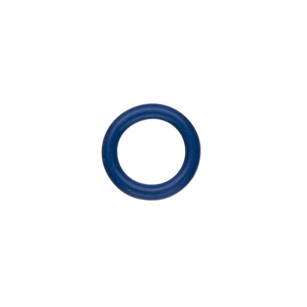 Component, Oh! Ring™, silicone, blue, 15mm round with 10mm hole. Sold per pkg of 100. image number 0
