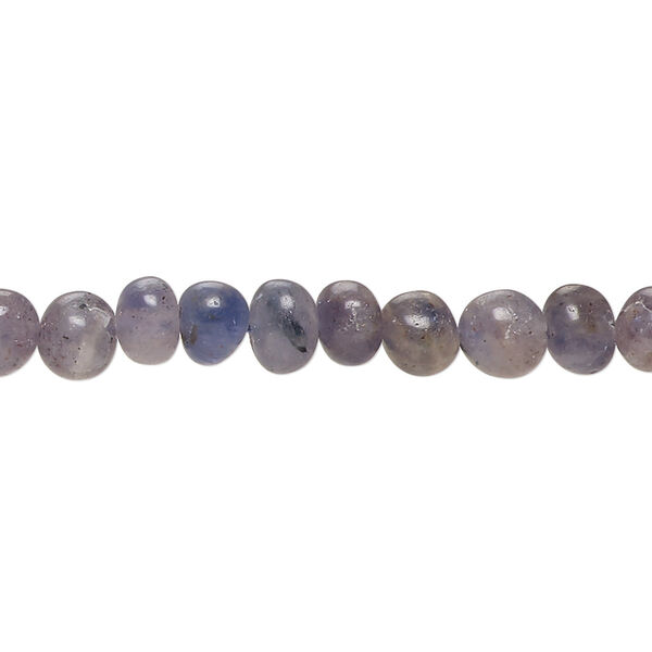 Bead, iolite (dyed), medium to large hand-cut pebble, Mohs hardness 7 to 7-1/2. Sold per 14-inch strand. image number 0