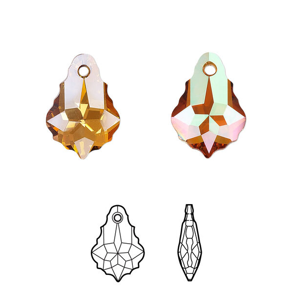 Drop 2pk crystal chili pepper, Crystal Passions® 16x11mm pendant baroque 6090 image number 0