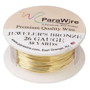 Wire, ParaWire™, brass, jeweler's bronze, round, 26 gauge. Sold per 30-yard spool.