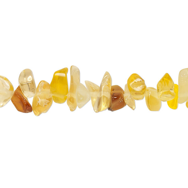 Bead, glass, translucent light golden brown, small to extra-large chip. Sold per 30-inch strand. image number 0