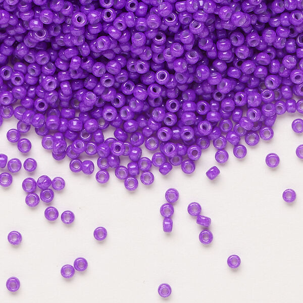 Seed bead, Miyuki, glass, pkg/250g, #11 rocaille, opaque outside dyed red violet, (RR-1378). image number 0