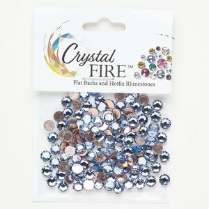Flat back 1pkg144 light sapphire, crystal hotfix rhinestone, 4.60-4.80mm round SS20