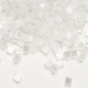 Seed bead, Dyna-Mites™, glass, pkg/40 grams, #6 cut-off round, translucent silky eggshell.