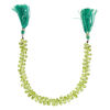 Peridot (natural) 1pkg1, hand-cut top-drilled faceted puffed teardrop bead natural, 8 inch 6x4mm image number 2