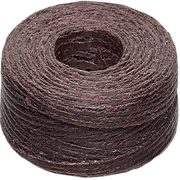 Cord, 4-ply waxed linen, brown (dyed), 0.5-0.8mm, 40-pound test. Sold per 50-yard spool. image number 0