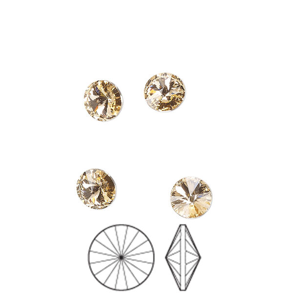 Chaton 12pk light peach foil back, Preciosa MAXIMA Czech crystal rhinestone 6.14-6.32mm rivoli SS29 image number 0