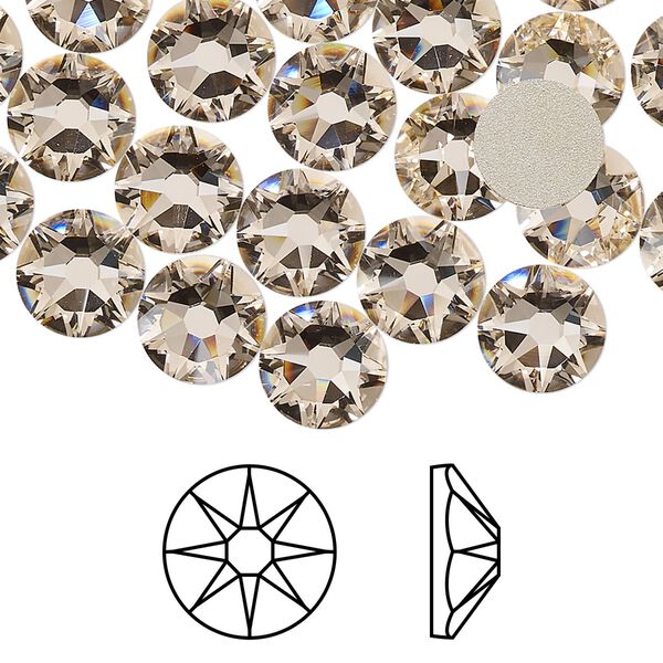 Flat back 144pk silk foil back, Swarovski® 8.412-8.672mm rose round SS40 2088 image number 0