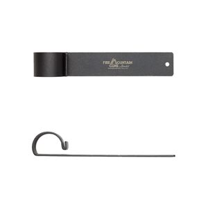 Bracelet bending tool 1pkg1, powder-coated steel, black and silver, 7 inches with 5mm hole.