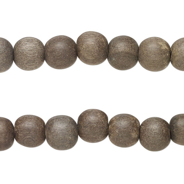 Bead, greywood (natural), pkg/(2) 15-1/2 to 16 inches, grey brown, 8mm round. image number 0