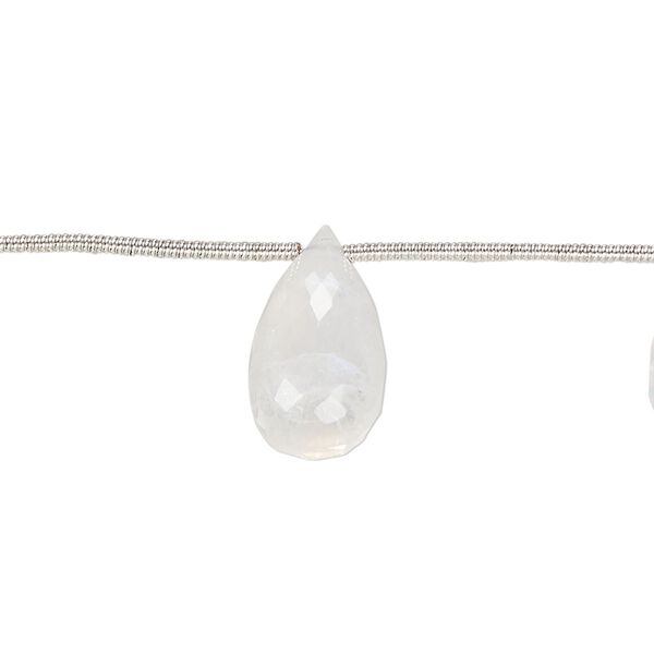 Bead, rainbow moonstone (natural), 15x9mm-18x11mm hand-cut top-drilled faceted teardrop, B grade, Mohs hardness 6 to 6-1/2. Sold per pkg of 6. image number 0