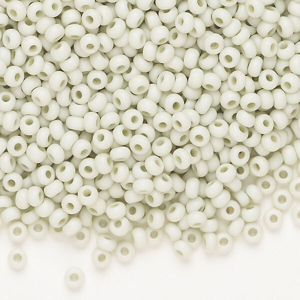Seed bead, Preciosa Ornela Czech glass, 1pkg500g, 2.8-3.2mm rocaille, opaque matte terra dyed white sage chalkwhite (06451) image number 0