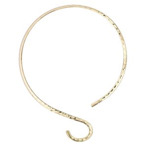Neckwire, gold-plated brass, 5mm flat with hammered curve, 15 inches. Sold individually.