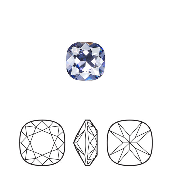 Fancy stone 144pk tanzanite foil back, Preciosa MAXIMA Czech crystal rhinestone 10mm cushion square image number 0