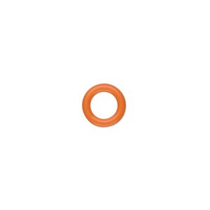 Component, Oh! Ring™, silicone, orange, 10mm round with 6mm hole. Sold per pkg of 300.