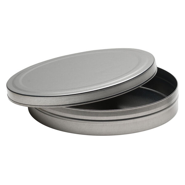 Firing pan, steel, 5x1-inch brushed flat round. Sold individually. image number 0