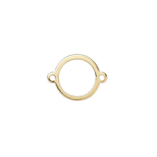 Link, gold-plated brass, 13mm open round. Sold per pkg of 100. image number 0