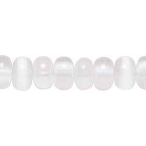 Selenite 1pkg1, rondelle bead 8 inch 10x6mm-10.5x7mm