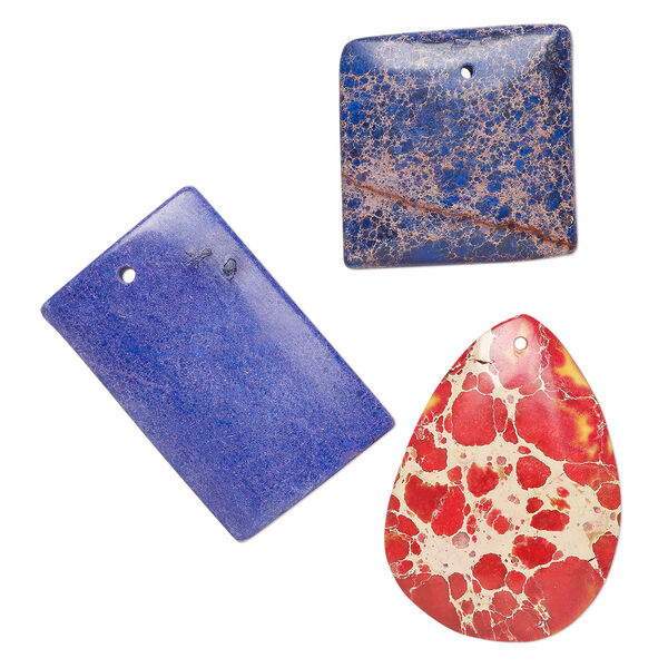 Magnesite 1pkg3, top-drilled mixed shape focal mix 30x15mm-56x38mm image number 0
