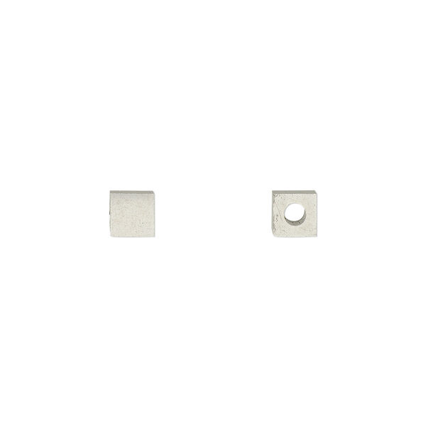 Bead, stainless steel, 4mm cube. Sold per pkg of 2. image number 0