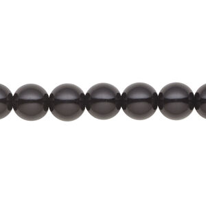 Pearl 1pk black, Celestial Crystal&reg; 8mm round 15.5-16 inch