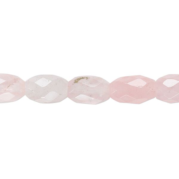Rose quartz 1pkg1, faceted oval bead natural 15.5-16 inch 10x7mm image number 0