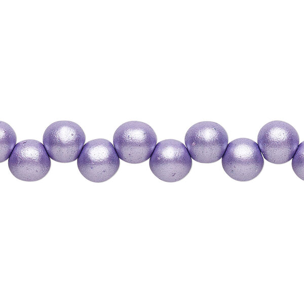 Bead, Preciosa, Czech pressed glass druk, opaque satin purple, 6mm top-drilled round. Sold per pkg of 30. image number 0