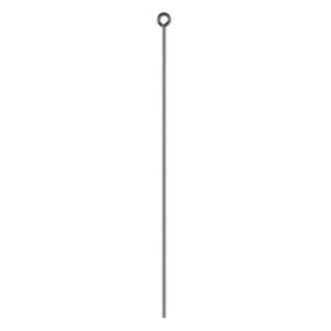 Eye pin, gunmetal-plated brass, 2-1/2 inches, 21 gauge. Sold per pkg of 500.