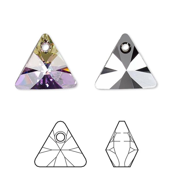Drop 1pk crystal vitrail light P, Crystal Passions® 16mm pendant mini triangle 6628 image number 0