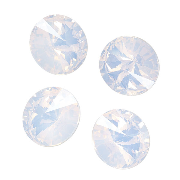 Chaton, pink opal, foil back, 16mm faceted rivoli. Sold per pkg of 4. image number 0