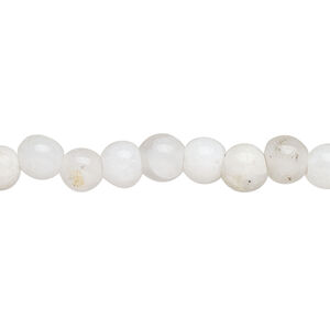 Snow quartz 1pkg1, round bead natural, 14 inch 5-7mm
