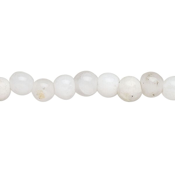 Snow quartz 1pkg1, round bead natural, 14 inch 5-7mm image number 0
