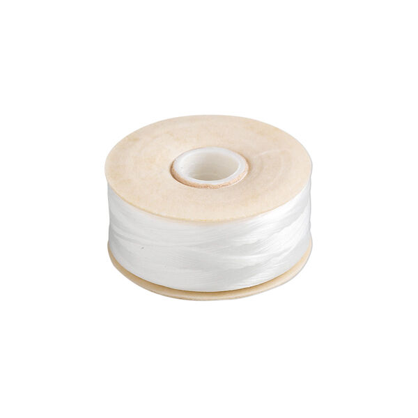 Thread, Nymo®, nylon, white, size B. Sold per 72-yard bobbin. image number 0