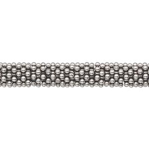 Bead, antiqued sterling silver, 7x1mm beaded rondelle. Sold per 1-troy ounce pkg, approximately 80-100 beads.