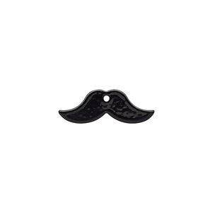 Charm, painted steel, black, 20x7mm mustache. Sold per pkg of 10.