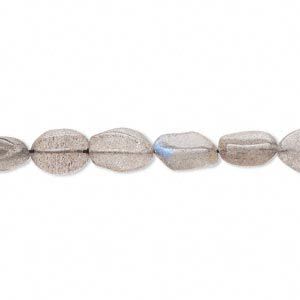 Labradorite 1pkg1, hand-cut puffed oval bead natural 13 inch 8x6mm-13x8mm