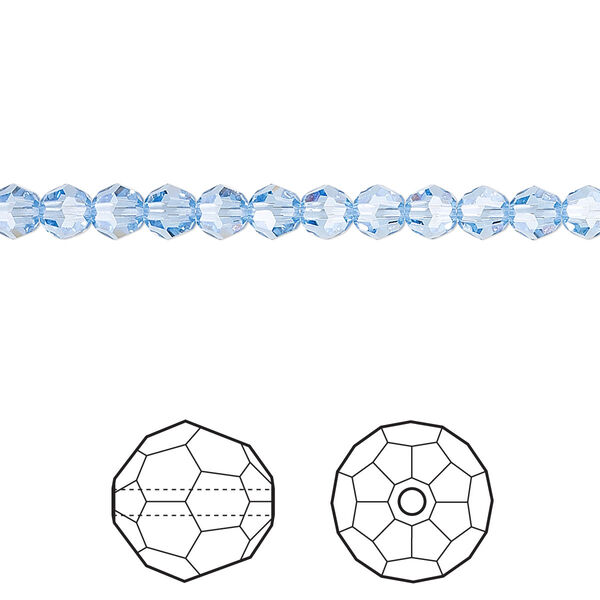 Bead 12pk light sapphire, Crystal Passions® 4mm round 5000 image number 0