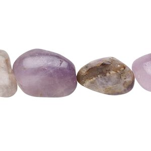 Banded amethyst 1pkg1, tumbled nugget bead natural 15.5-16 inch small to medium