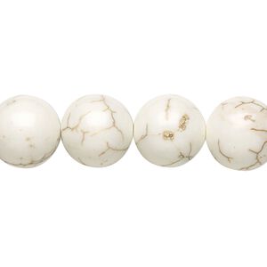 Magnesite 1pkg1, round bead 15.5-16 inch 12mm