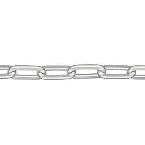 Chain 1pkg1 paperclip, 5.5mm, aluminum / anodized silver 5 foot unfinished