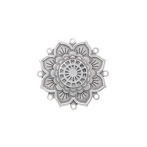 Drop, antiqued sterling silver, pkg/1, 21mm single-sided domed round.