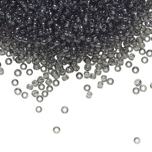 Seed bead, TOHO BEADS®, glass, pkg/250g, #11 round, transparent grey (TR-11-9B).