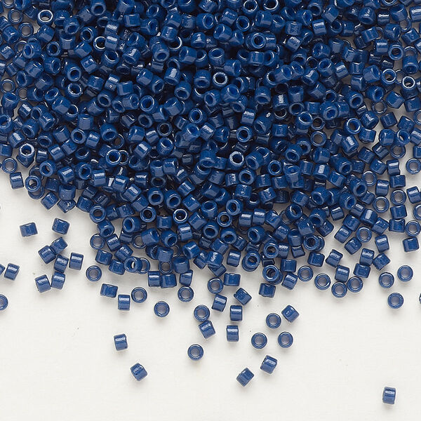 Seed bead, Delica®, glass, pkg/7.5g, #11 round, Duracoat® opaque outside dyed navy blue (DB-2143). image number 0