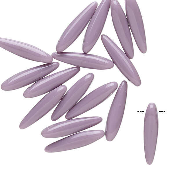 Bead, Preciosa Thorn™, Czech pressed glass, opaque purple, 16x4mm top-drilled thorn. Sold per pkg of 20. image number 0