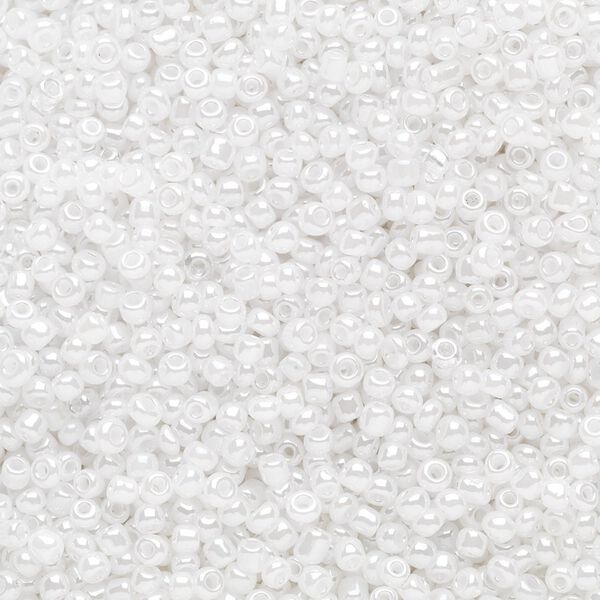 Seed bead, Ming Tree™, glass, pkg/1 pound, #11 round, opaque ceylon white. image number 0