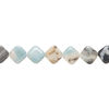 Flower amazonite 1pkg1, puffed diamond bead natural, 15 inch 21-23mm image number 1