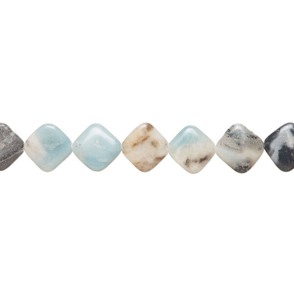 Flower amazonite 1pkg1, puffed diamond bead natural, 15 inch 21-23mm image number 1