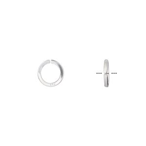 Jump ring, sterling silver, 8mm round square wire, 6mm inside diameter, 18 gauge. Sold per pkg of 50.