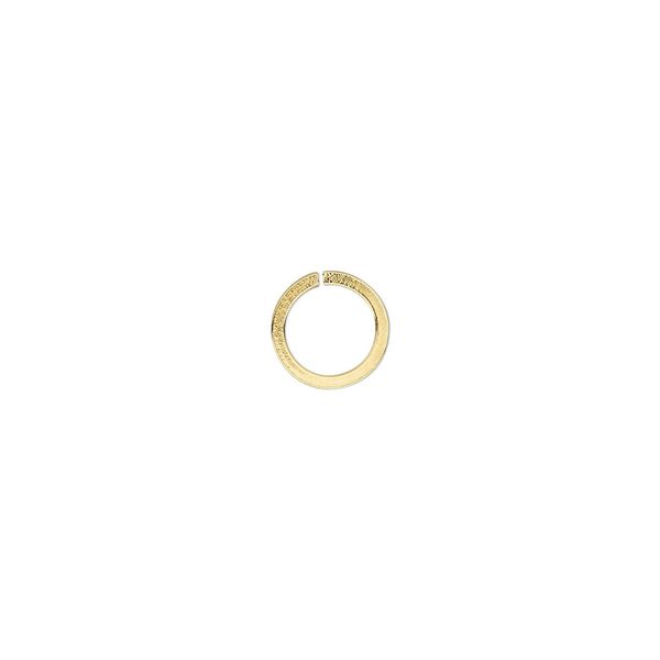 Jump ring, gold-plated brass, 8mm round square wire, 6mm inside diameter, 18 gauge. Sold per pkg of 50. image number 0
